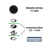 Drukknopen set | 11 mm | Roland Jersey | zwart | 15 stuks Drukknopen KIN - 11 - ROLAND - ZWART - 1959 8590265080975